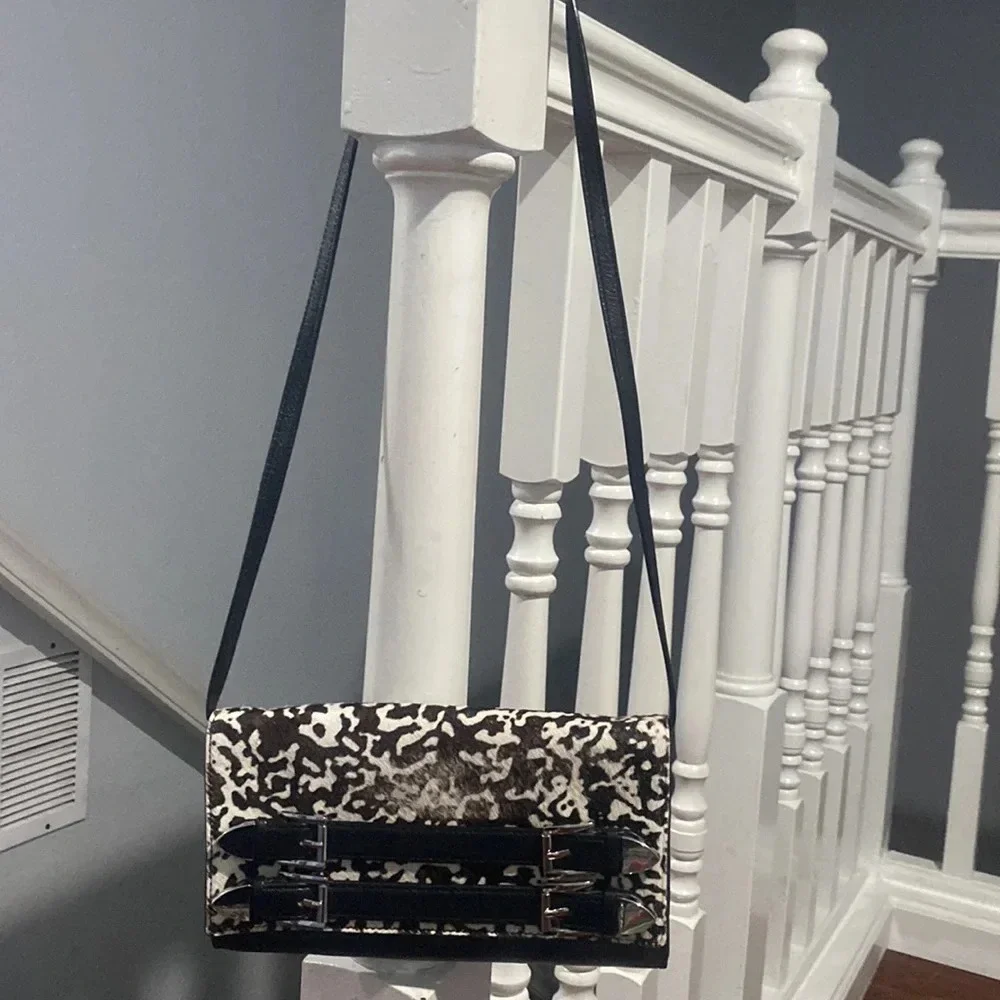 Michael Kors Haircalf Leather Robin Convertible Clutch/Shoulder Bag/Handbag